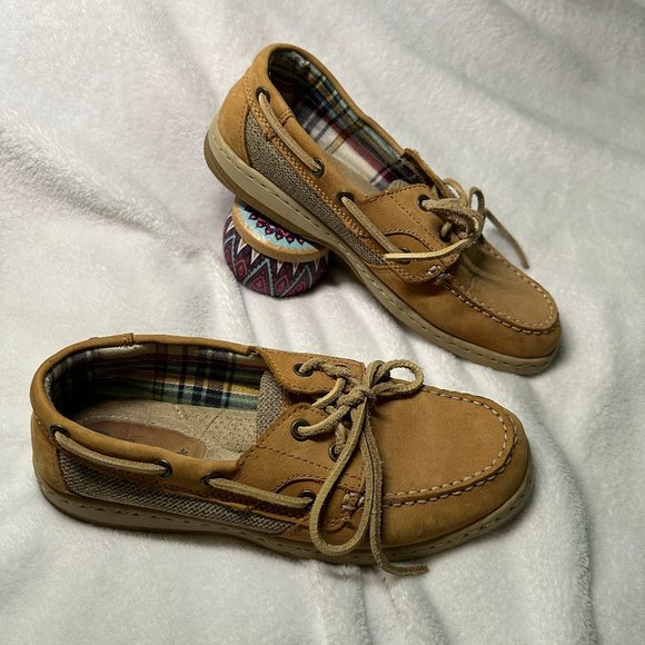 White Mountain Shoes - White Mountain Sailor Seaside Leather Tan Boat Shoes Womens Size 7